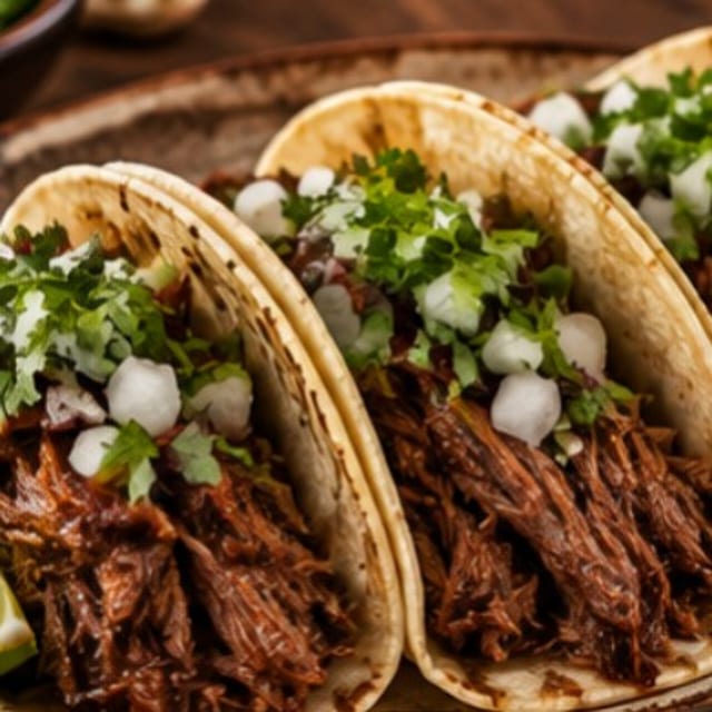Tacos de Mexican Beef Brisket.