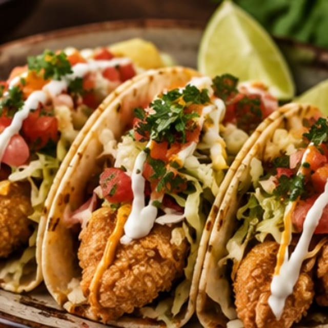 Fried Chicken Tacos.