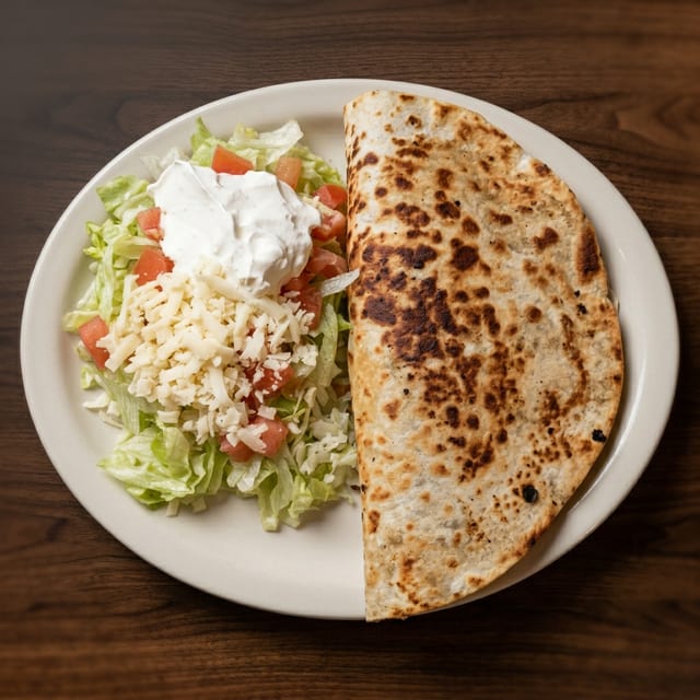 Steak or Chicken Quesadilla.