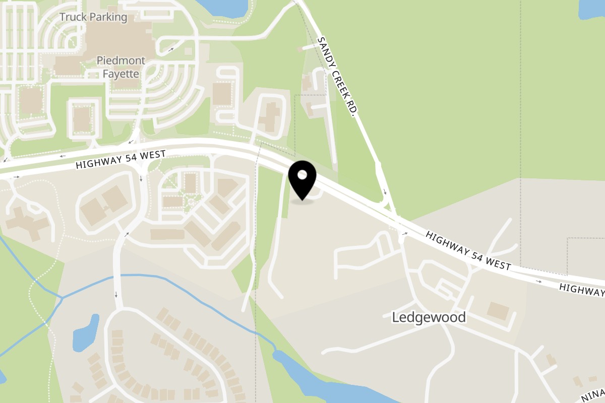 Map showing the location of El Reposo on 1240 GA-54 in Fayetteville